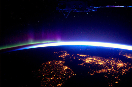 Northern lights over Ireland Captured by International Space Station