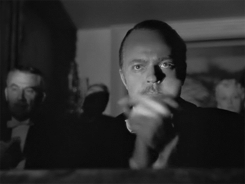 Orson Welles, clapping hands in Citizen Kane
